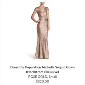 Dress the Population Michelle Sequin Dress Small